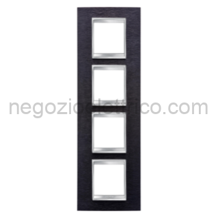 GEWGW16229MA PLACCA LUX INT.2+2+2+2P V.ALLUMINIO NERO