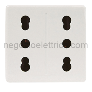 GEWGW20291 PRESA MULTIPLA 2P+T 16A BIV.ST.ITA.SY/WT