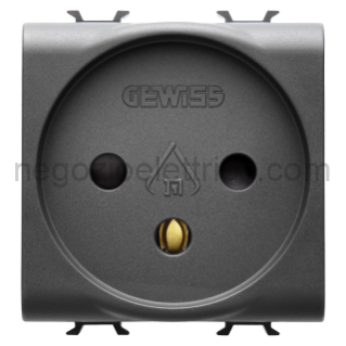 GEWGW12281 PRESA 2M 2P+T 16A ST.ISRAELIANO NERO