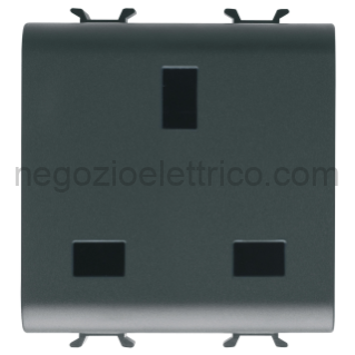 GEWGW12296 PRESA 2M 2P+T 13A ST.INGLESE NERO