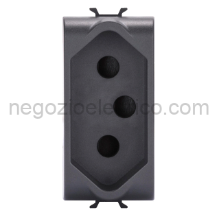 GEWGW12299 PRESA 2P+T 16A STD SUDAFRICANO 1M NERO