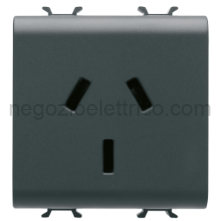 GEWGW12301 PRESA 2M 2P+T 10A ST.ARGENTINO NERO