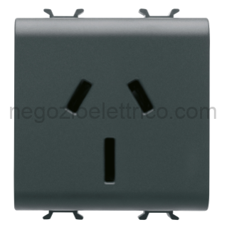 GEWGW12307 PRESA 2M 2P+T 15A ST.AUSTRALIANO NERO