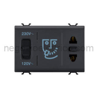 GEWGW12331 PRESA PER RASOIO+TRASF.ISOL.3M NERO