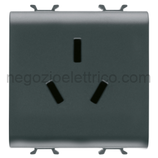 GEWGW12391 PRESA STD.CINESE 2P+T 10A CH/BK