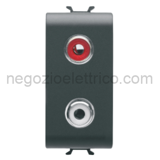 GEWGW12453 CONNETTORE DOPPIO RCA 1M NERO