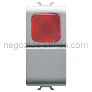 GEWGW14143 PULSANTE 1M 1P NA 16A SPIA ROSSA TITANIO