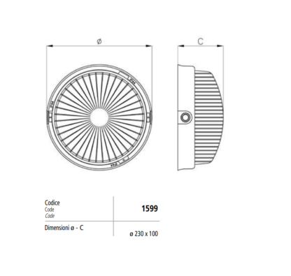 MAV1599 Plafoniera in vetro E27 chiusura 1/4 di giro base PVC - immagine 2