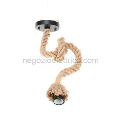 VTA3754 Lampadario canapa in Corda con Portalampada E27 -150cm