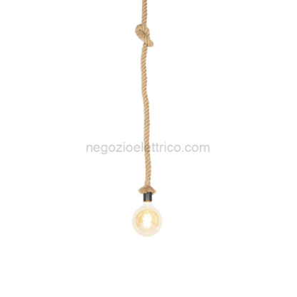 VTA3754 Lampadario canapa in Corda con Portalampada E27 -150cm - immagine 2